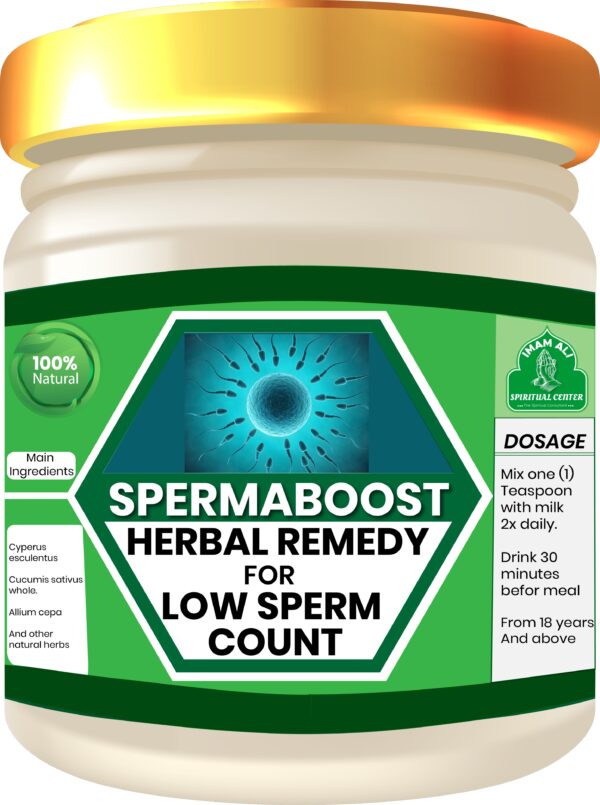 SpermaBoost. Imam Ali Herbal remedy For low sperm count