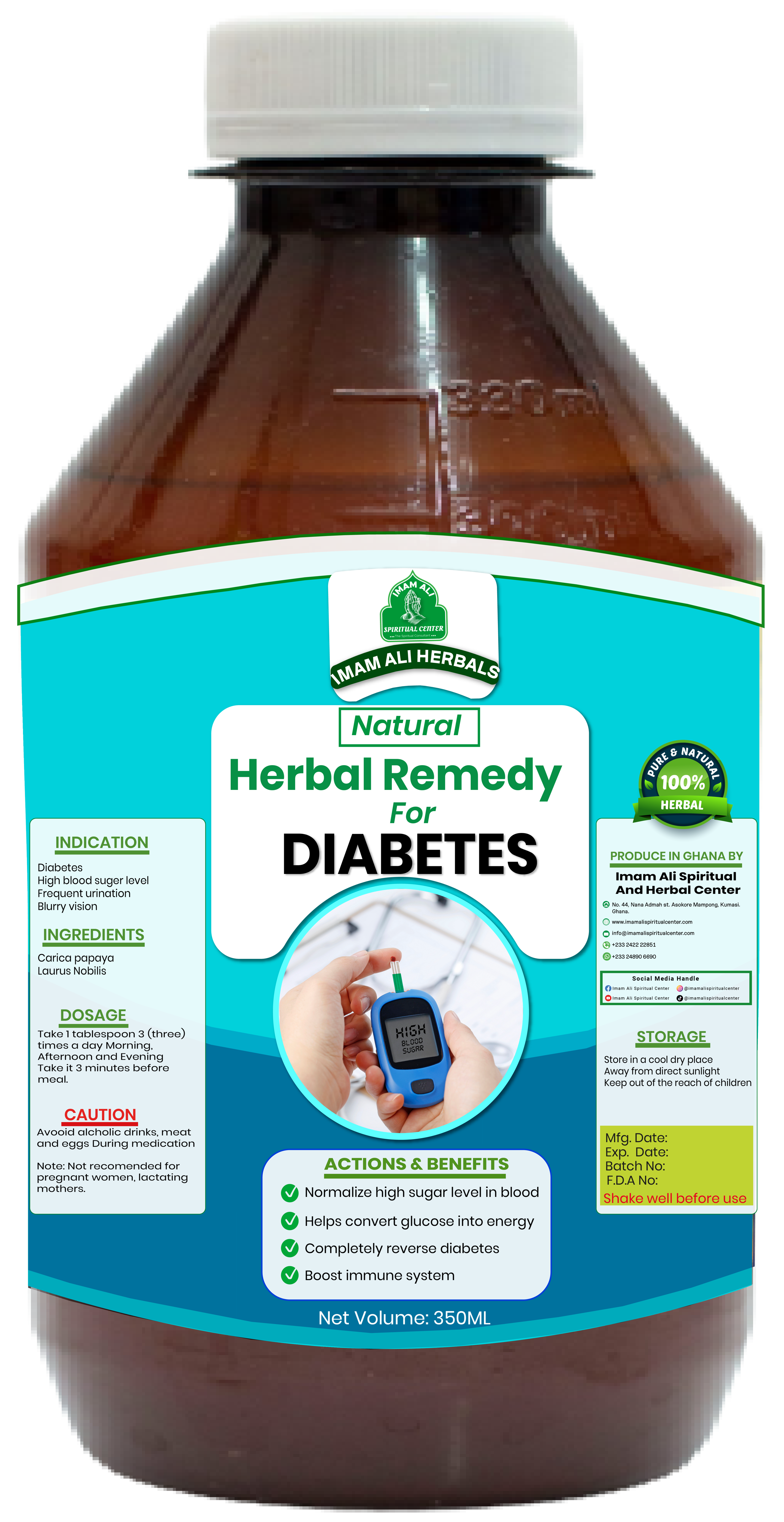 Diabetes Herbal Remedy Liquid formula